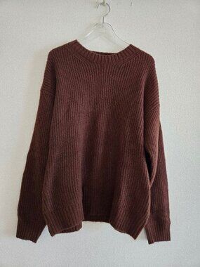 Cocoya Rib Knit Sweater Chocolate Brown Size M
